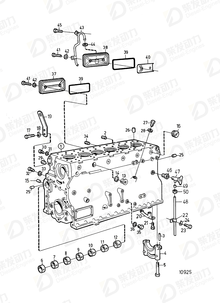 volvo penta Cylinder block 470130 Drawing volvo penta Cylinder block 470130 Drawing